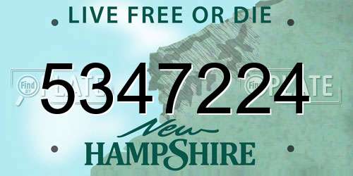 5347224 New Hampshire License Plate