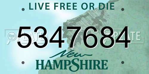 5347684 New Hampshire License Plate