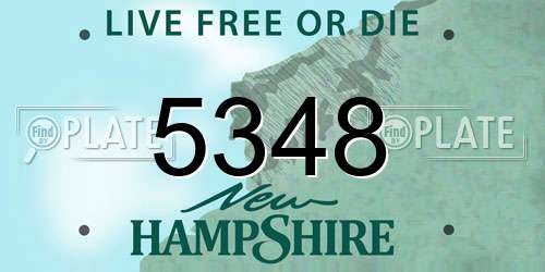 5348 New Hampshire License Plate