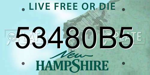 53480B5 New Hampshire License Plate