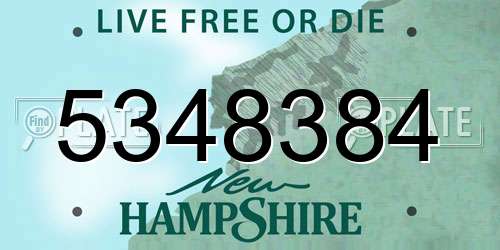 5348384 New Hampshire License Plate
