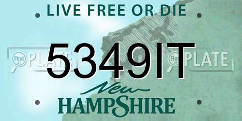 5349IT New Hampshire License Plate