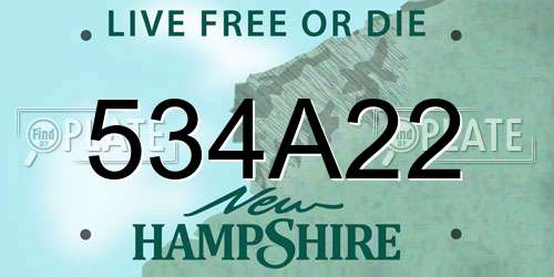 534A22 New Hampshire License Plate