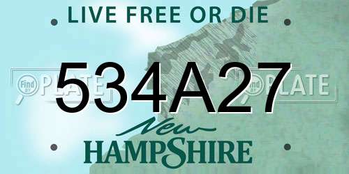 534A27 New Hampshire License Plate