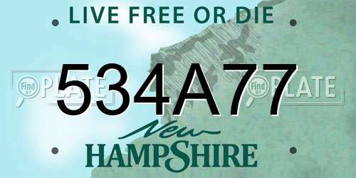 534A77 New Hampshire License Plate