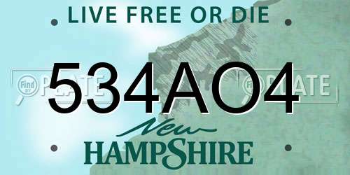 534AO4 New Hampshire License Plate