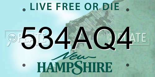 534AQ4 New Hampshire License Plate