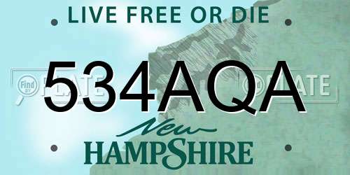 534AQA New Hampshire License Plate