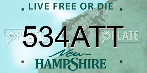 534ATT New Hampshire License Plate