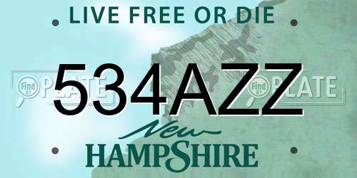 534AZZ New Hampshire License Plate
