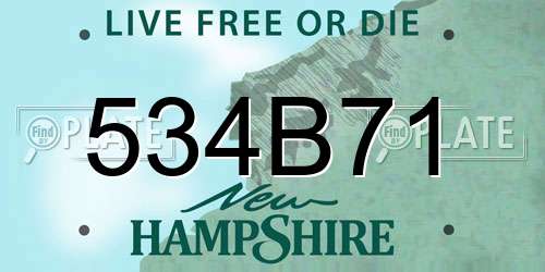 534B71 New Hampshire License Plate