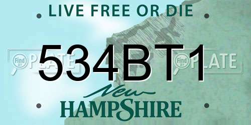 534BT1 New Hampshire License Plate