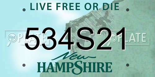 534S21 New Hampshire License Plate