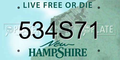 534S71 New Hampshire License Plate