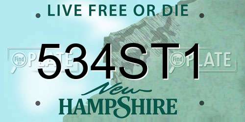 534ST1 New Hampshire License Plate