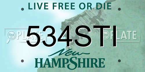 534STI New Hampshire License Plate
