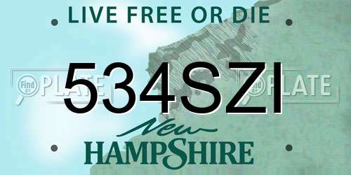 534SZI New Hampshire License Plate