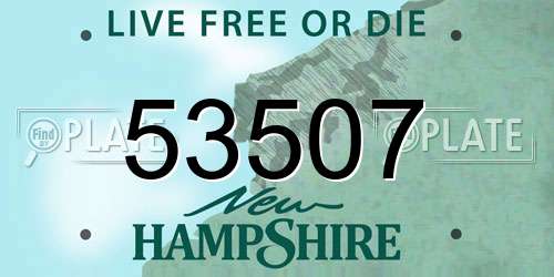 53507 New Hampshire License Plate