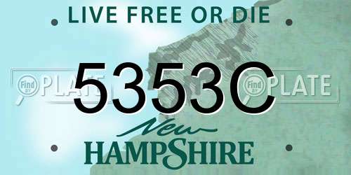 5353C New Hampshire License Plate