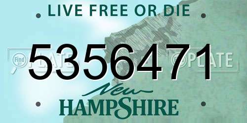 5356471 New Hampshire License Plate