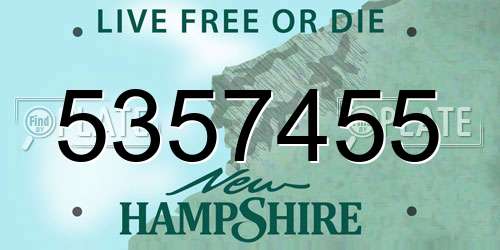 5357455 New Hampshire License Plate