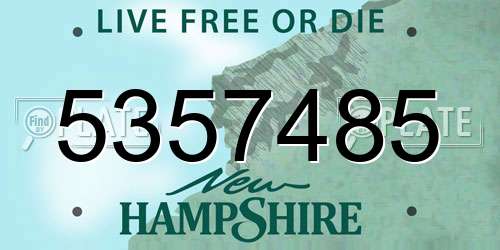 5357485 New Hampshire License Plate