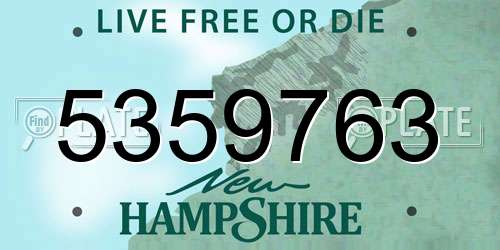 5359763 New Hampshire License Plate