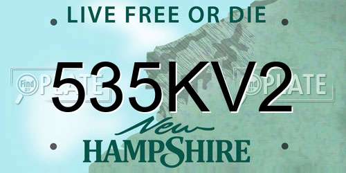 535KV2 New Hampshire License Plate