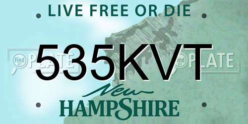 535KVT New Hampshire License Plate