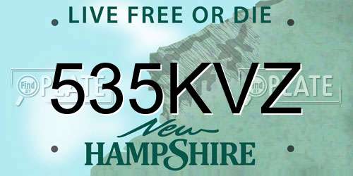 535KVZ New Hampshire License Plate
