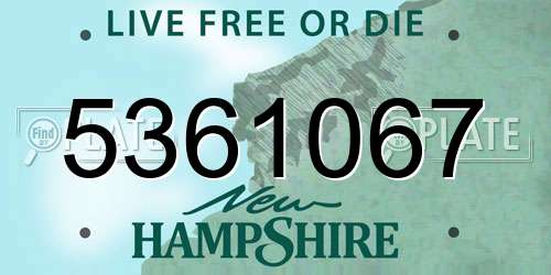 5361067 New Hampshire License Plate