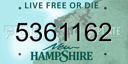 5361162 New Hampshire License Plate
