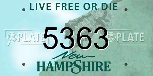5363 New Hampshire License Plate
