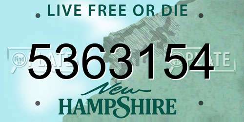 5363154 New Hampshire License Plate