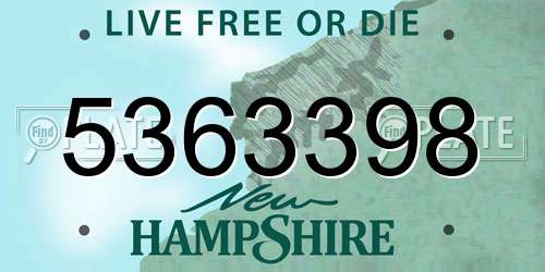 5363398 New Hampshire License Plate