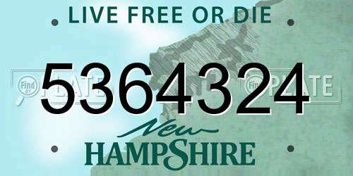 5364324 New Hampshire License Plate