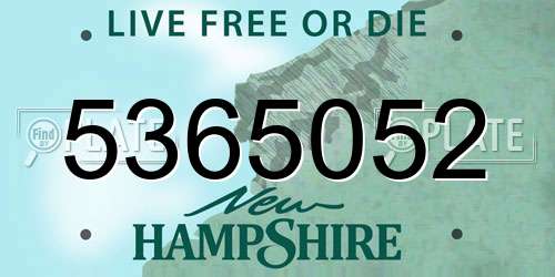 5365052 New Hampshire License Plate