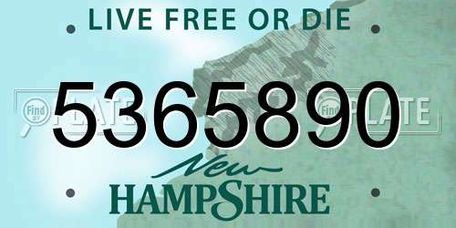 5365890 New Hampshire License Plate