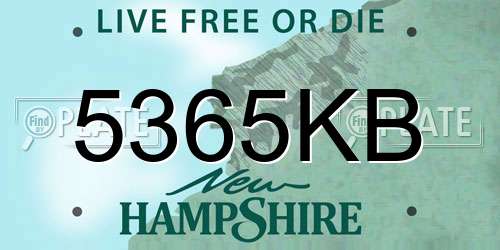 5365KB New Hampshire License Plate
