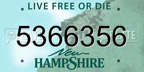 5366356 New Hampshire License Plate
