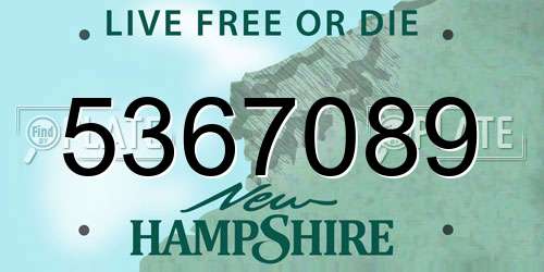 5367089 New Hampshire License Plate