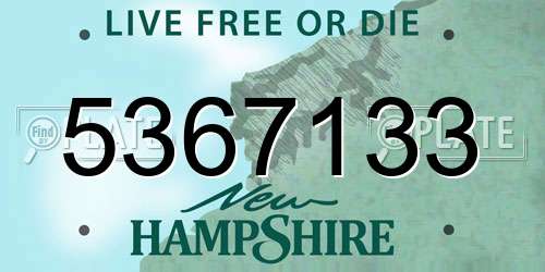 5367133 New Hampshire License Plate