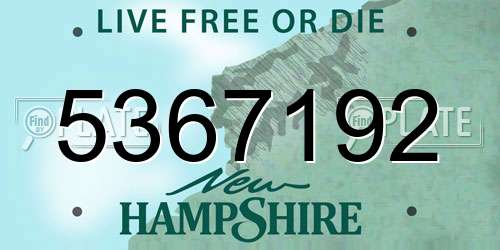 5367192 New Hampshire License Plate