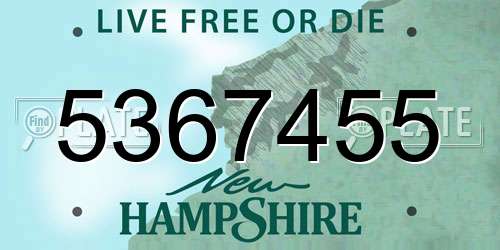 5367455 New Hampshire License Plate