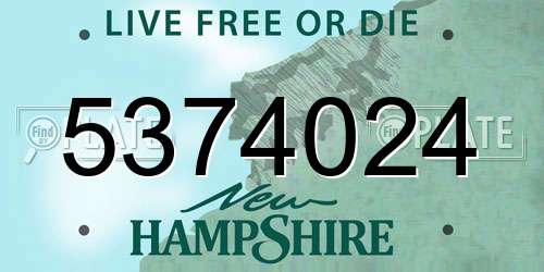 5374024 New Hampshire License Plate
