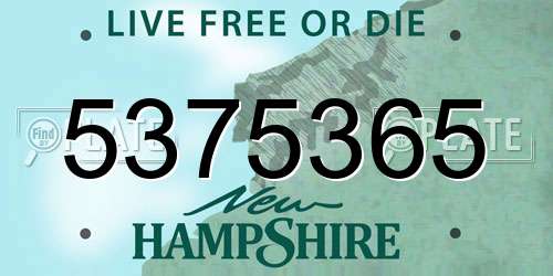 5375365 New Hampshire License Plate