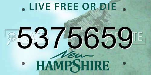 5375659 New Hampshire License Plate