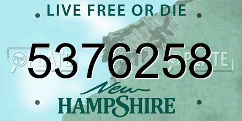 5376258 New Hampshire License Plate