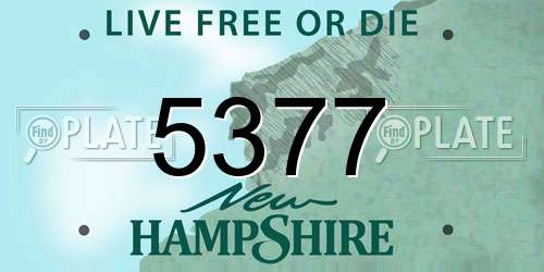 5377 New Hampshire License Plate