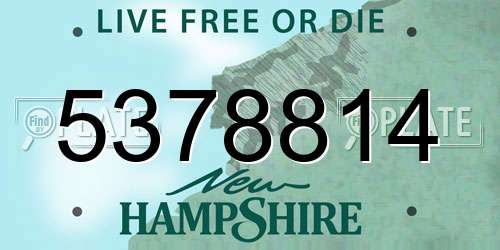 5378814 New Hampshire License Plate